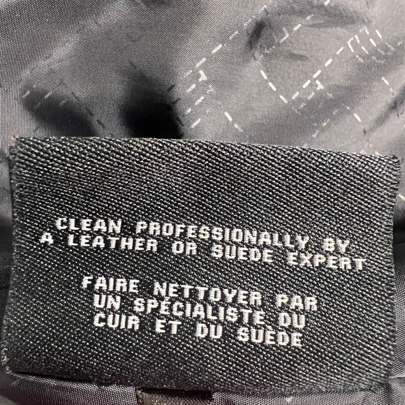 Cole Haan 100% Lambskin Full Zip Moto Jacket No Size Snap Collar Biker Grunge - Picture 9 of 11